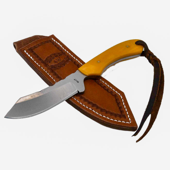 Justin Wiley Handmade Yellow Handle Camp Knife