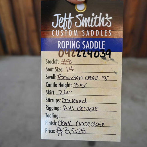14" JEFF SMITH ROPING SADDLE Saddles - New Jeff Smith