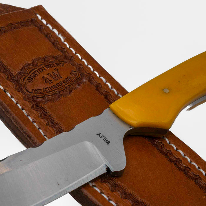 Justin Wiley Handmade Yellow Handle Camp Knife