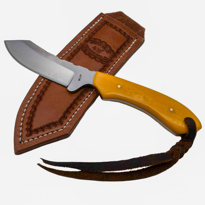 Justin Wiley Handmade Yellow Handle Camp Knife