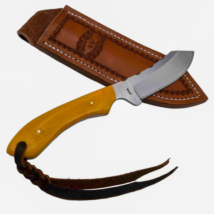 Justin Wiley Handmade Yellow Handle Camp Knife