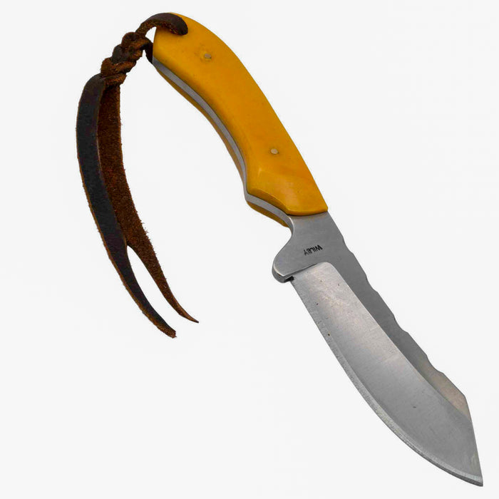 Justin Wiley Handmade Yellow Handle Camp Knife
