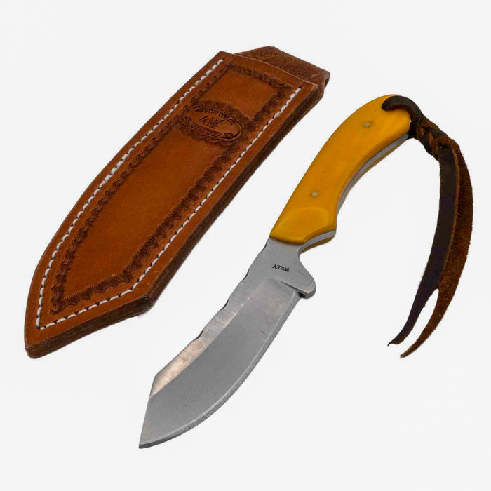 Justin Wiley Handmade Yellow Handle Camp Knife