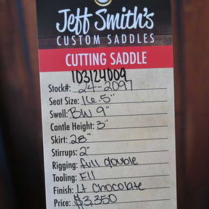 16.5" JEFF SMITH CUTTING SADDLE Saddles Jeff Smith   