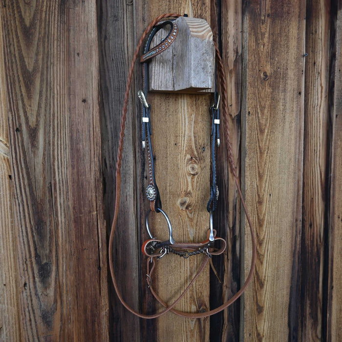 D-Ring Twisted Wire Snaffle Bridle Rig w/Single Ear Headstall Tack - Rigs MISC