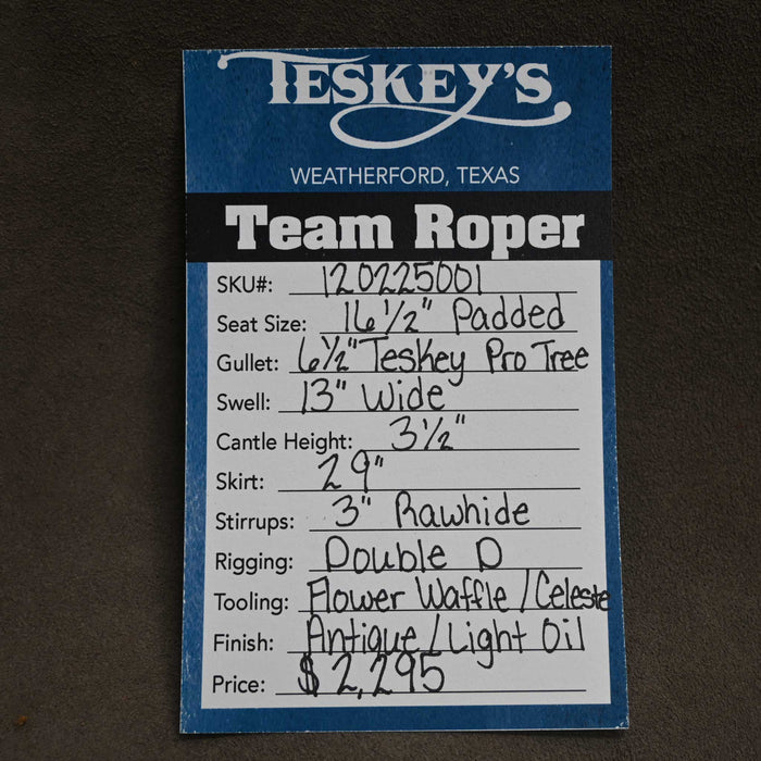 16.5" TESKEY'S TEAM ROPING SADDLE