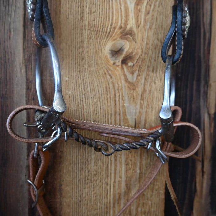 D-Ring Twisted Wire Snaffle Bridle Rig w/Single Ear Headstall Tack - Rigs MISC