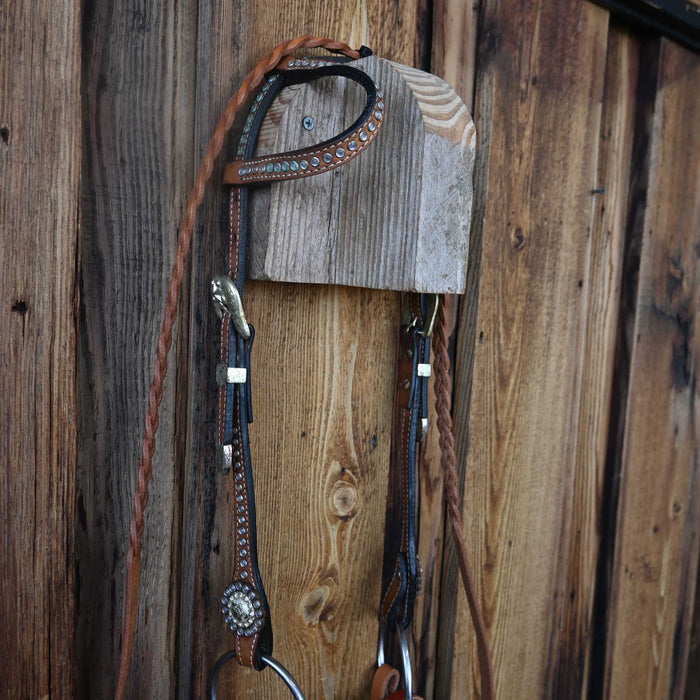D-Ring Twisted Wire Snaffle Bridle Rig w/Single Ear Headstall Tack - Rigs MISC