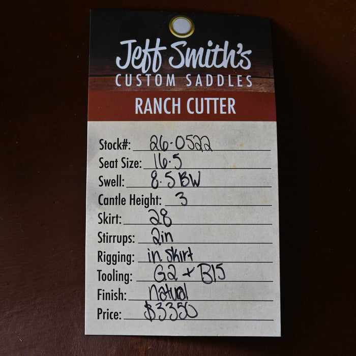 16.5" JEFF SMITH BUSTER WELCH RANCH CUTTER SADDLE