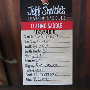 15.5" JEFF SMITH CUTTING SADDLE Saddles Jeff Smith   