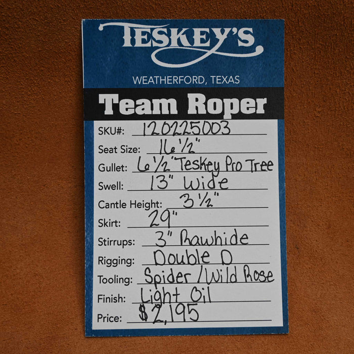 16.5" TESKEY'S TEAM ROPING SADDLE