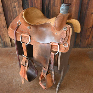 15.5" USED AMMERMAN ROPING SADDLE