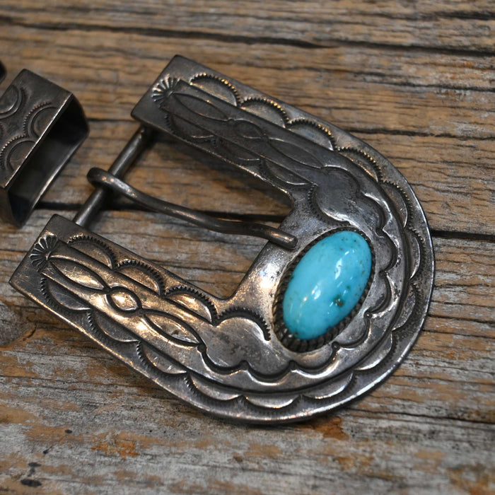 Vintage 4 piece Turquoise Belt Buckle Set