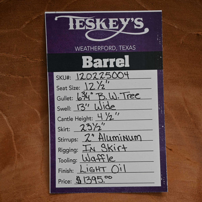 12.5" TESKEY'S BARREL SADDLE