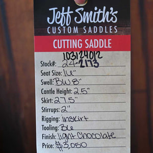 16" JEFF SMITH CUTTING SADDLE Saddles Jeff Smith   