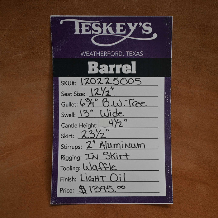 12.5" TESKEY'S  BARREL SADDLE