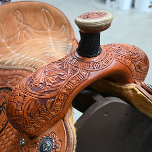 15" USED TESKEY'S ROPING SADDLE Saddles TESKEY'S SADDLERY LLC   