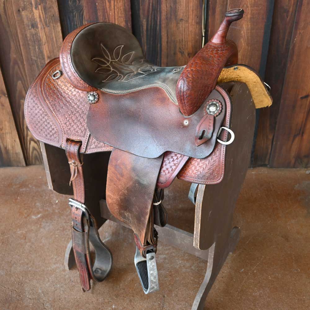 15" USED DOUBLE J LYNN MCKENZIE SPECIAL BARREL SADDLE