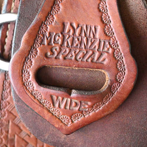 15" USED DOUBLE J LYNN MCKENZIE SPECIAL BARREL SADDLE