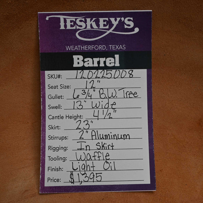 12" TESKEY'S BARREL SADDLE