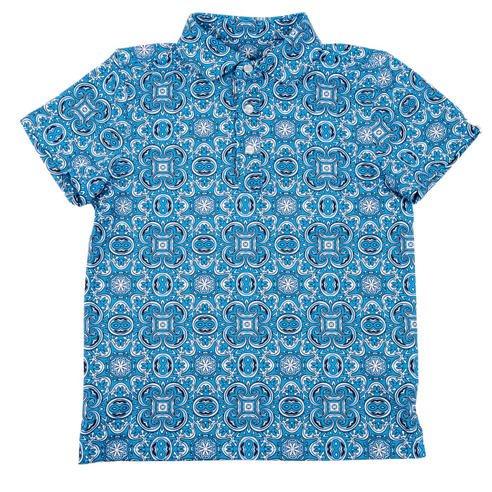 Ferrell Brand Boy's Bennett Light Blue Polo Snap Shirt KIDS - Boys - Clothing - Shirts - Short Sleeve Shirts Ferrell Brand