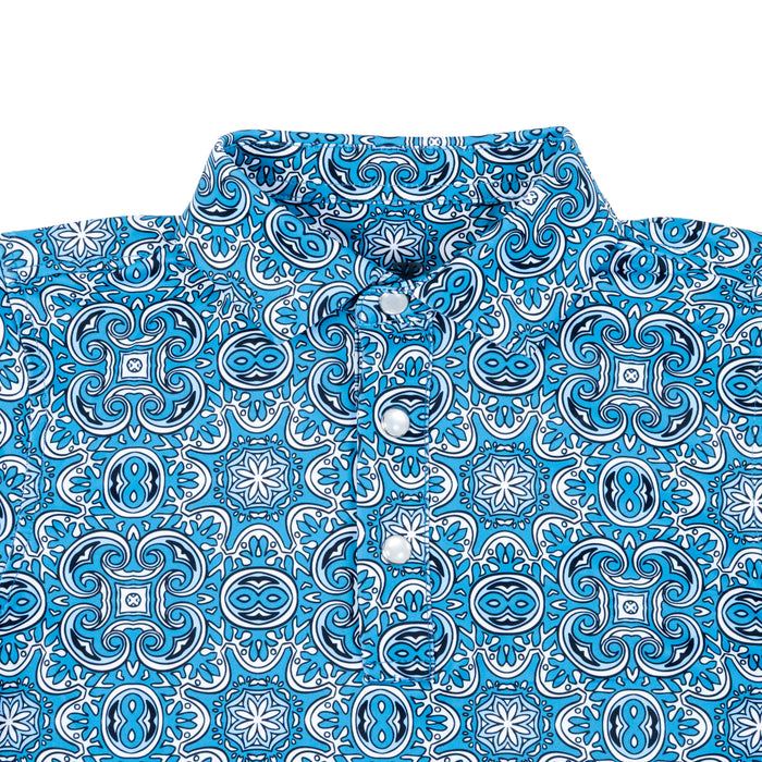 Ferrell Brand Boy's Bennett Light Blue Polo Snap Shirt KIDS - Boys - Clothing - Shirts - Short Sleeve Shirts Ferrell Brand