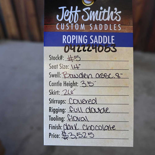 14" JEFF SMITH ROPING SADDLE Saddles - New Jeff Smith