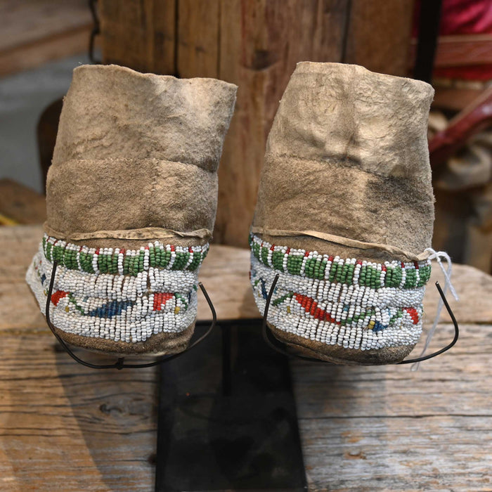 1910 Lakota Souix Moccasins made with brain