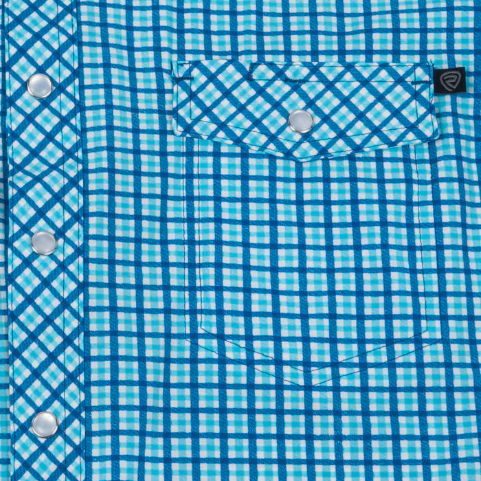 Rock & Roll Denim Men's Tek Core Plaid Pearl Snap Shirt MEN - Clothing - Shirts - Short Sleeve Panhandle