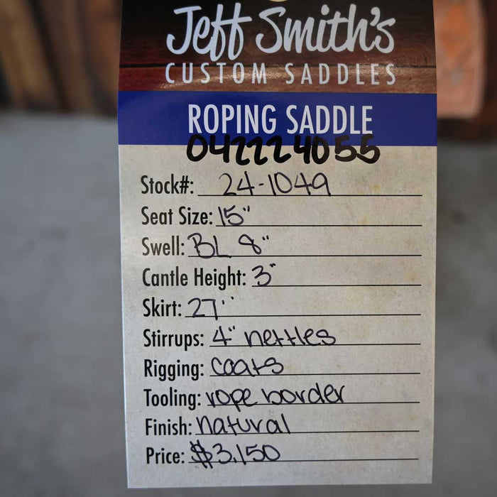15" JEFF SMITH ROPING SADDLE Saddles - New Jeff Smith