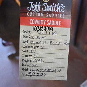 15.5" JEFF SMITH COWBOY SADDLE Saddles Jeff Smith   