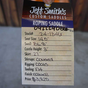 14.5" JEFF SMITH ROPING SADDLE Saddles Jeff Smith   