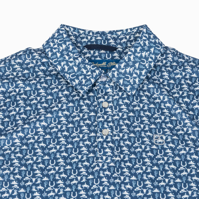 Panhandle Slim Men's Western Print Pearl Snap Polo Shirt MEN - Clothing - Shirts - Short Sleeve Panhandle