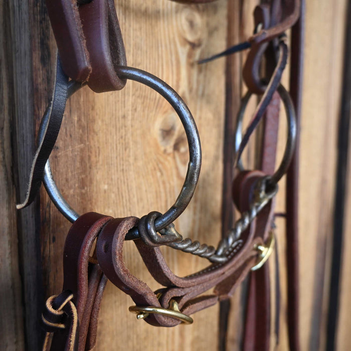 O-Ring Twisted Wire Snaffle Bridle Rig w/Browband Headstall
