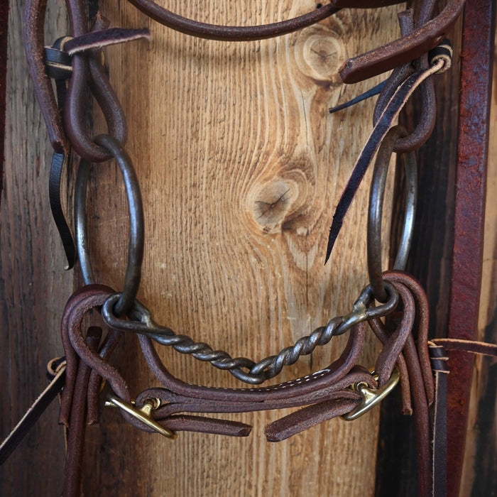 O-Ring Twisted Wire Snaffle Bridle Rig w/Browband Headstall