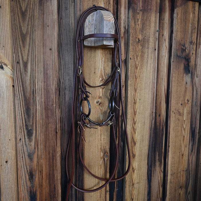 Duff O-Ring Rebar Snaffle Bridle Rig w/Browband Headstall