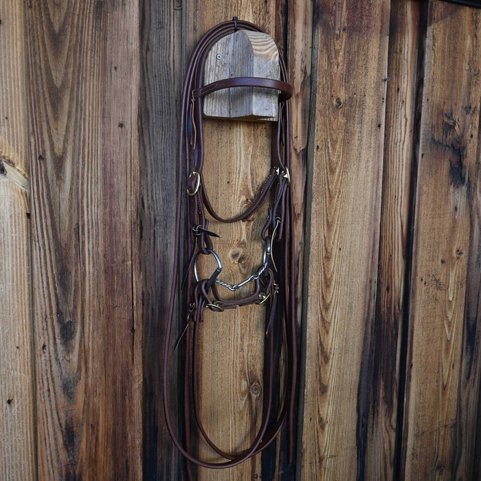 D-Ring Twisted Wire Dogbone Bridle Rig w/Browband Headstall