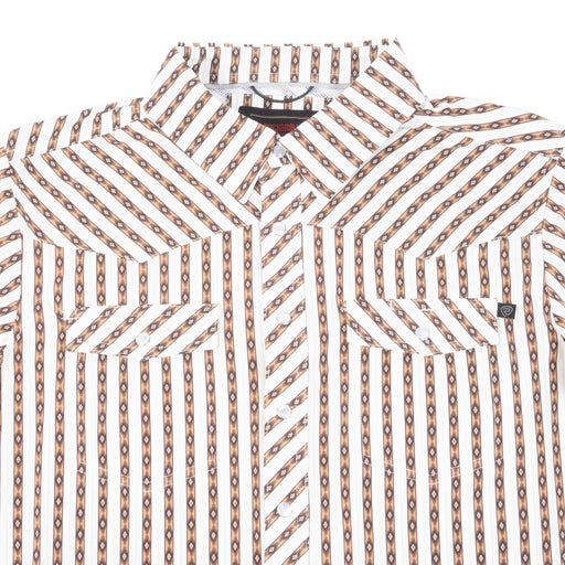Rock & Roll Denim Men's Core Tek Stripe Brown Pearl Snap Shirt MEN - Clothing - Shirts - Long Sleeve Panhandle