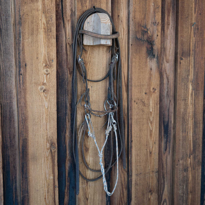 Cow Horse Supply Locked O-Ring Twisted Snaffle Bridle Rig w/Browband Headstall