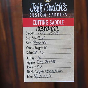 16" JEFF SMITH CUTTING SADDLE Saddles Jeff Smith   