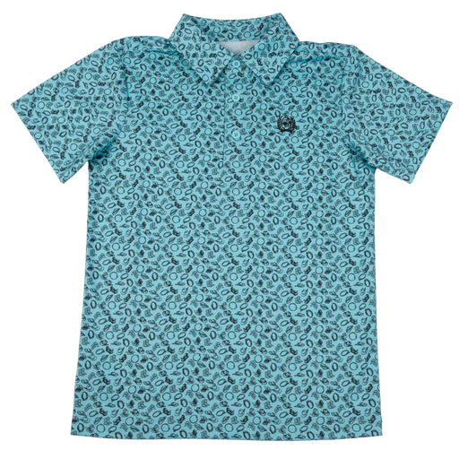 Cinch Boy's Blue Western Print Polo Shirt KIDS - Boys - Clothing - Shirts - Short Sleeve Shirts Cinch