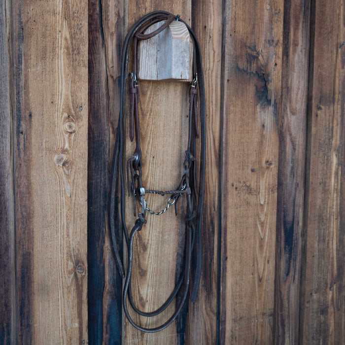 Cow Horse Supply Twisted Wire Snaffle Bridle Rig w/Single Ear Headstall