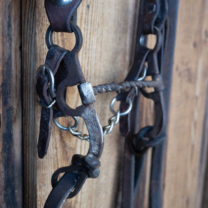 Cow Horse Supply Twisted Wire Snaffle Bridle Rig w/Single Ear Headstall