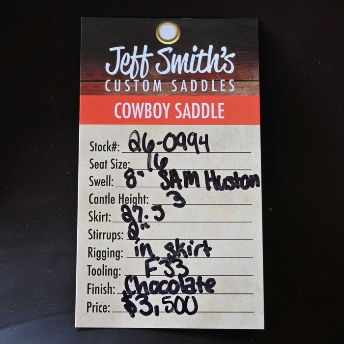 16" JEFF SMITH SAM HOUSTON COWBOY SADDLE