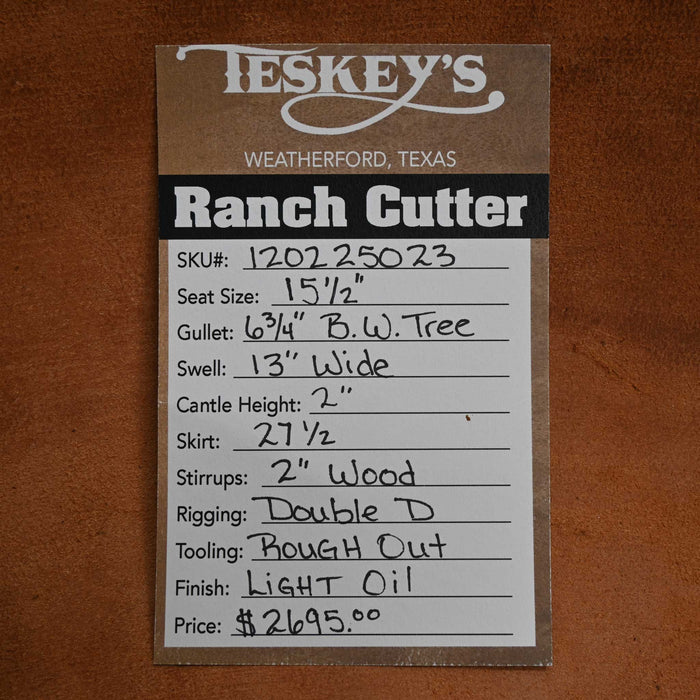 15.5" TESKEY'S PRO CUTTER RANCH CUTTER SADDLE