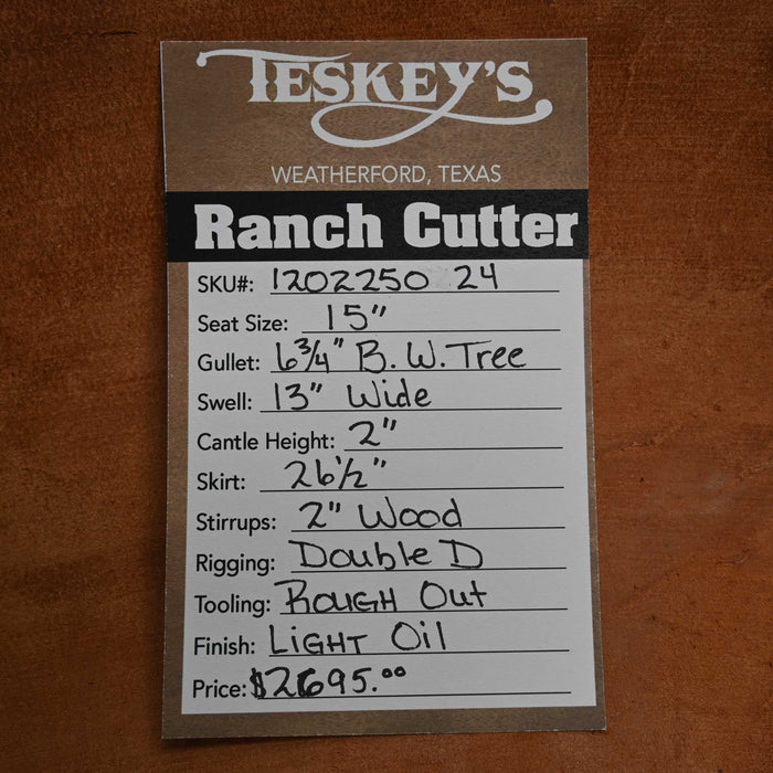 15" TESKEY'S PRO CUTTER RANCH CUTTER SADDLE