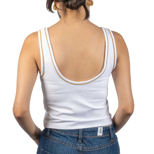 Barney Piped White/Apple Cinnamon Tank WOMEN - Clothing - Tops - Sleeveless Varley