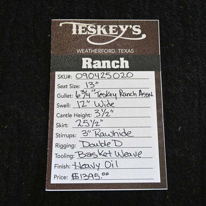 13" TESKEY'S YOUTH RANCH ASSOCIATION SADDLE Saddles - New Teskey's Saddlery