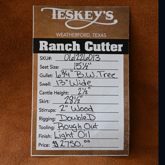 15.5" TESKEY'S PRO CUTTER RANCH CUTTER SADDLE