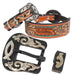 Teskey's Turquoise Floral Tooled Dog Collar with Two Piece Icthys Buckle Pets - Accessories Teskey's
